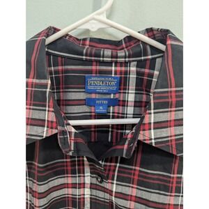 Pendleton Woolen Mills Shirt Fitted Plaid 100% Cotton *Tagged XL Fits Like Med*